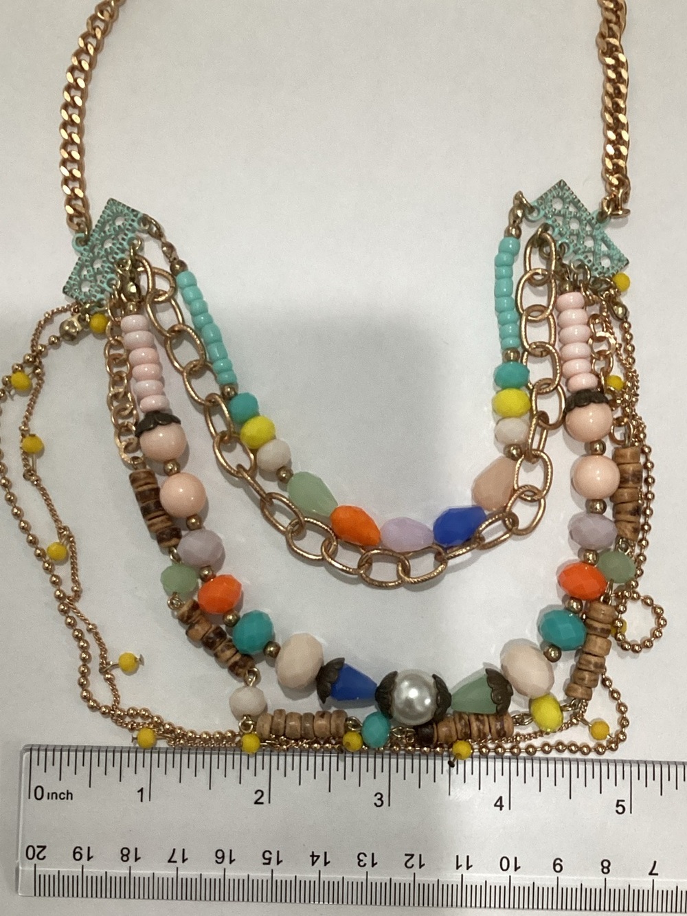 Multi-Color Bead Layered Statement Necklace‎ - Picture 3 of 3